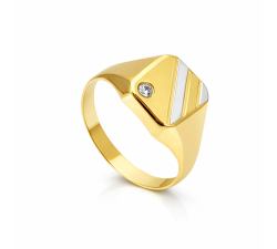 Herrenring aus Gelb- und Weißgold GL102355