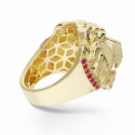 Men's Yellow Gold Lion Head Ring GL102356