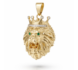 Yellow Gold Lion Head Pendant GL102360