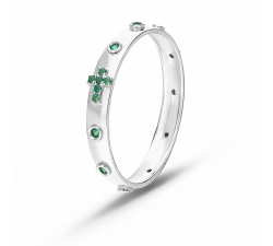 Rosenkranzring für Damen aus Weißgold GL102361