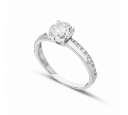 Damen-Solitärring aus Weißgold GL102368