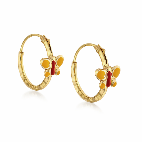 Orecchini bambina farfallina in Oro Giallo 803321716802