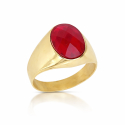 Anello Uomo in Oro Giallo con Pietra Rossa 803321705254
