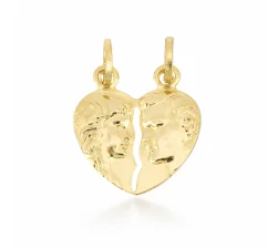 Double pendant with broken heart to break Yellow gold 803321703330