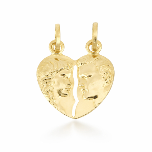 Ciondolo doppio con Cuore spezzato da spezzare Oro giallo 803321703330