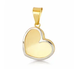 Ciondolo Cuore Oro Bianco Giallo GL102380