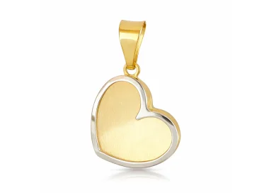 Ciondolo Cuore Oro Bianco Giallo GL102380