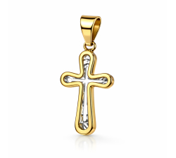 Unisex White Gold Cross Pendant GL102385