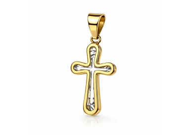 Unisex White Gold Cross Pendant GL102385