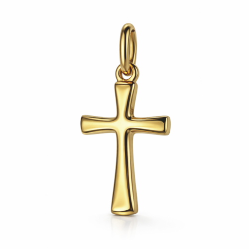 Unisex Yellow Gold Cross Pendant GL102384
