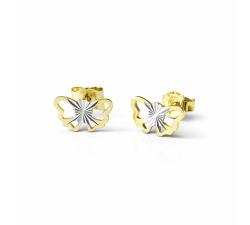 Damenohrringe aus Gelb- und Weißgold GL102386