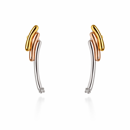 Orecchini Donna Oro Bianco Giallo Rosa GL102404