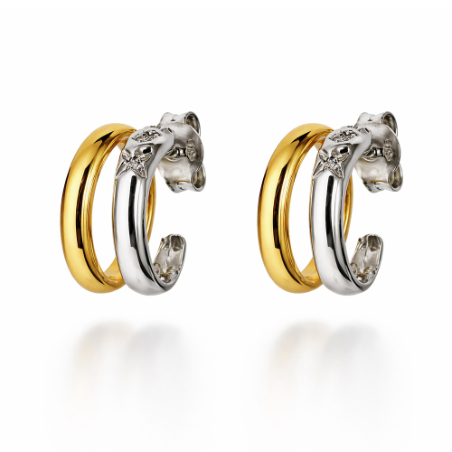 Women's Earrings in Yellow and White Gold GL102406