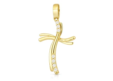 Ciondolo Croce Donna Oro Giallo GL102413