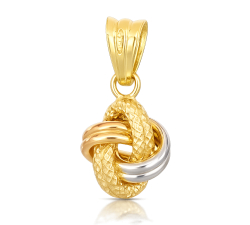 Weißgoldener Knotenanhänger mit gelber Rose GL102415