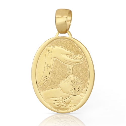 Medaglia Ciondolo da Battesimo Oro Giallo 803321704381