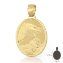 Yellow Gold Baptism Medal Pendant 803321704381