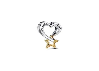 Charm Pandora Openwork Cuore e Stella "My Lucky Star" 763513C00