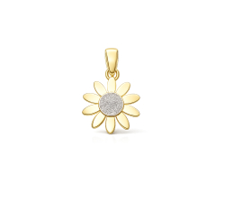 Daisy-Anhänger aus Weiß- und Gelbgold GL102417