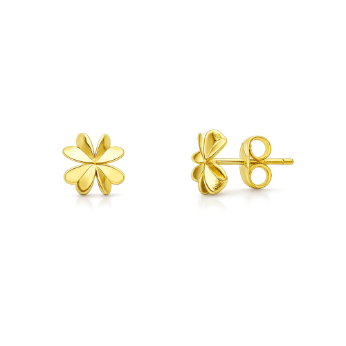 Four-Leaf Clover Earrings in Yellow Gold GL102418
