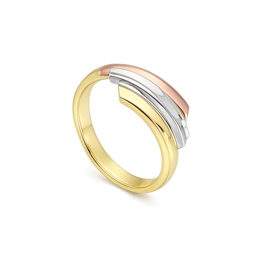 Damenring in Weiß-, Gelb- und Roségold GL102425