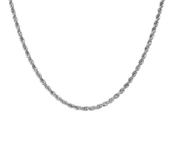 Seilkette aus 18-karätigem Weißgold, 50 cm