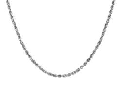 Seilkette aus 18-karätigem Weißgold, 60 cm