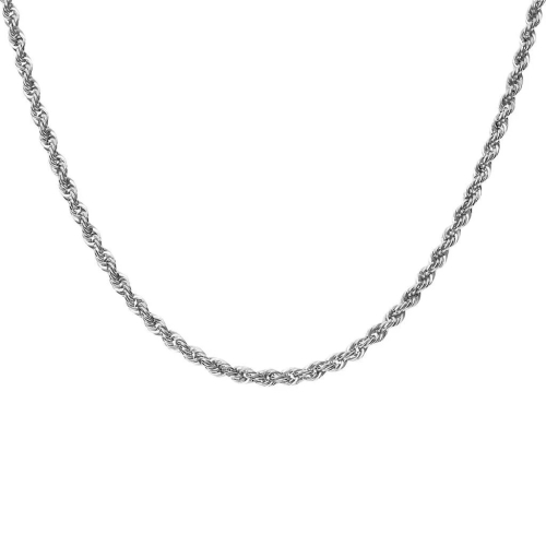 18KT White Gold Rope Necklace 60 cm