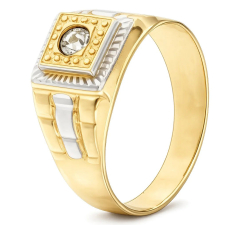 Weiß-Gelb-Gold-Herrenring GL100185