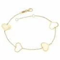 Yellow gold women's bracelet with hearts 803321733398
