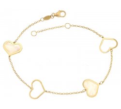 Yellow gold women's bracelet with hearts 803321733398