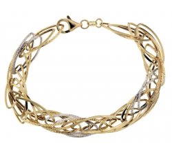 Bracciale donna in oro giallo e bianco 803321730995