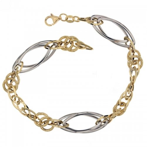 Bracciale donna in oro giallo e bianco 803321712454