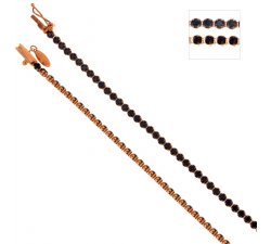 Rose gold tennis bracelet with black stones 803321726505