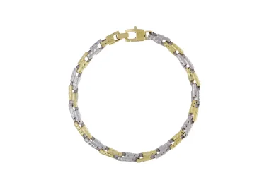 Bracciale Uomo Oro Bianco Giallo GL102457