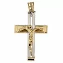 Yellow and White Gold Men's Cross 803321727236