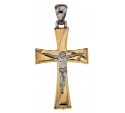 Yellow and White Gold Men's Cross 803321731718