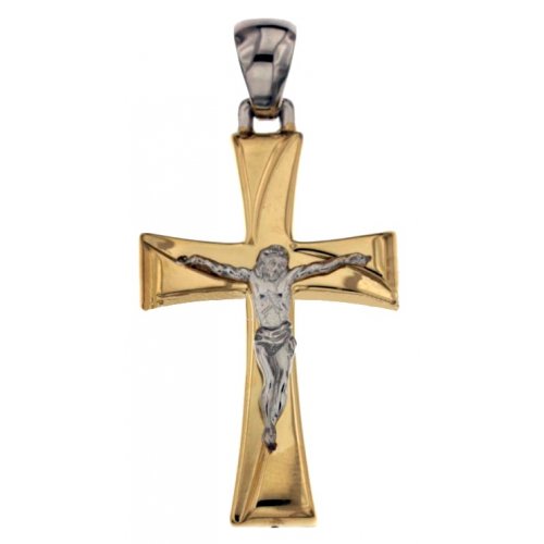 Yellow and White Gold Men's Cross 803321731718