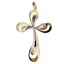 Women's Cross in Yellow and White Gold 803321725399