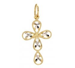 Women's Cross in Yellow and White Gold 803321703007