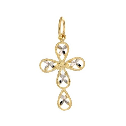 Women's Cross in Yellow and White Gold 803321703007