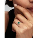 Pandora Dark Green Embossed Heart Ring 198421C07