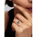 Pandora Ring mit dunkelgrünem, geprägtem Herzmotiv 198421C07