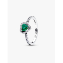 Pandora Dark Green Embossed Heart Ring 198421C07