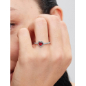 Anello Pandora Cuore in Rilievo Rosso 198421C02