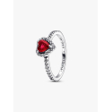 Pandora Red Embossed Heart Ring 198421C02