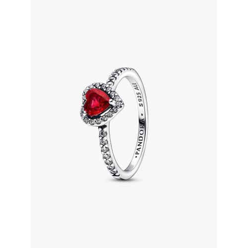 Pandora Ring mit rotem geprägtem Herz 198421C02