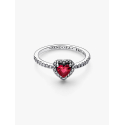 Anello Pandora Cuore in Rilievo Rosso 198421C02