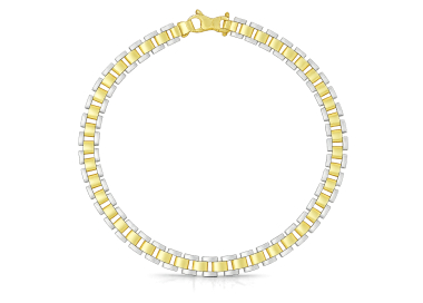 Bracciale Uomo Oro Bianco Giallo GL102479