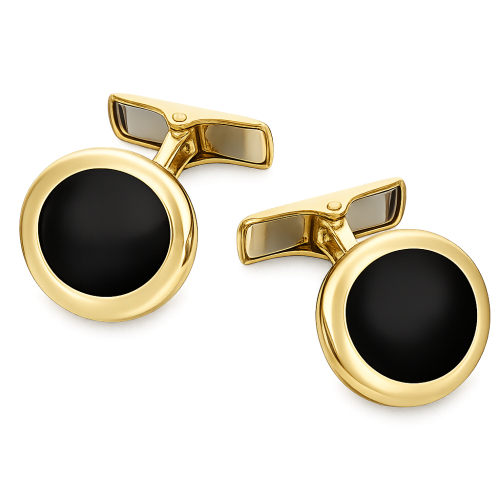 Men's Cufflinks in Yellow and White Gold GL102485